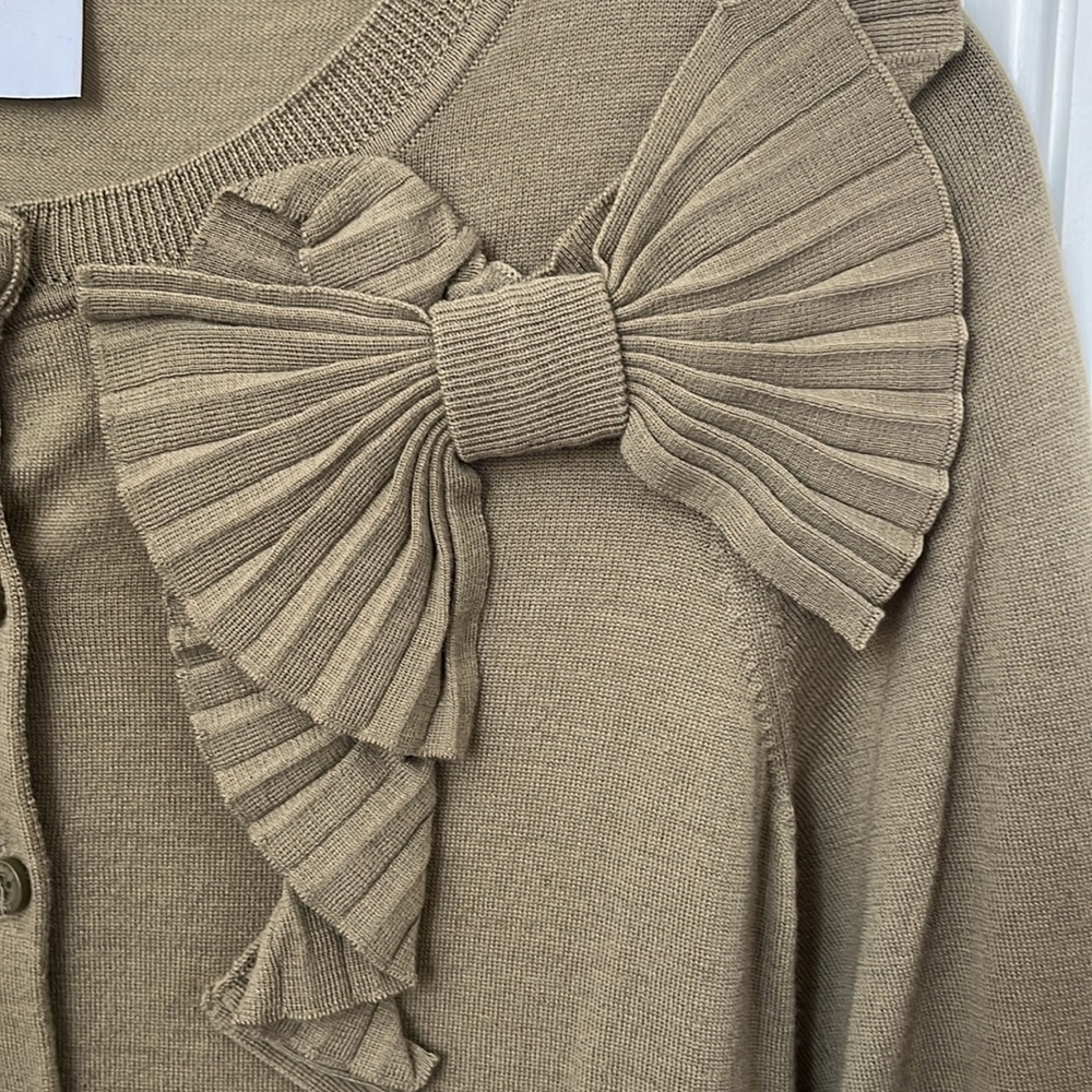 Valentino Wool Cardigan Sweater with Bow Detail - Picture 4 of 6